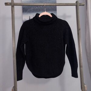 Wilfred Free Black Turtleneck Ribbed Knit Sweater - Women